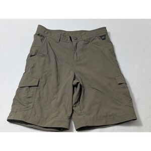Ll Bean Shorts Olive Green Youth Nylon‎ Size 14 Boys Hiking Outdoors School